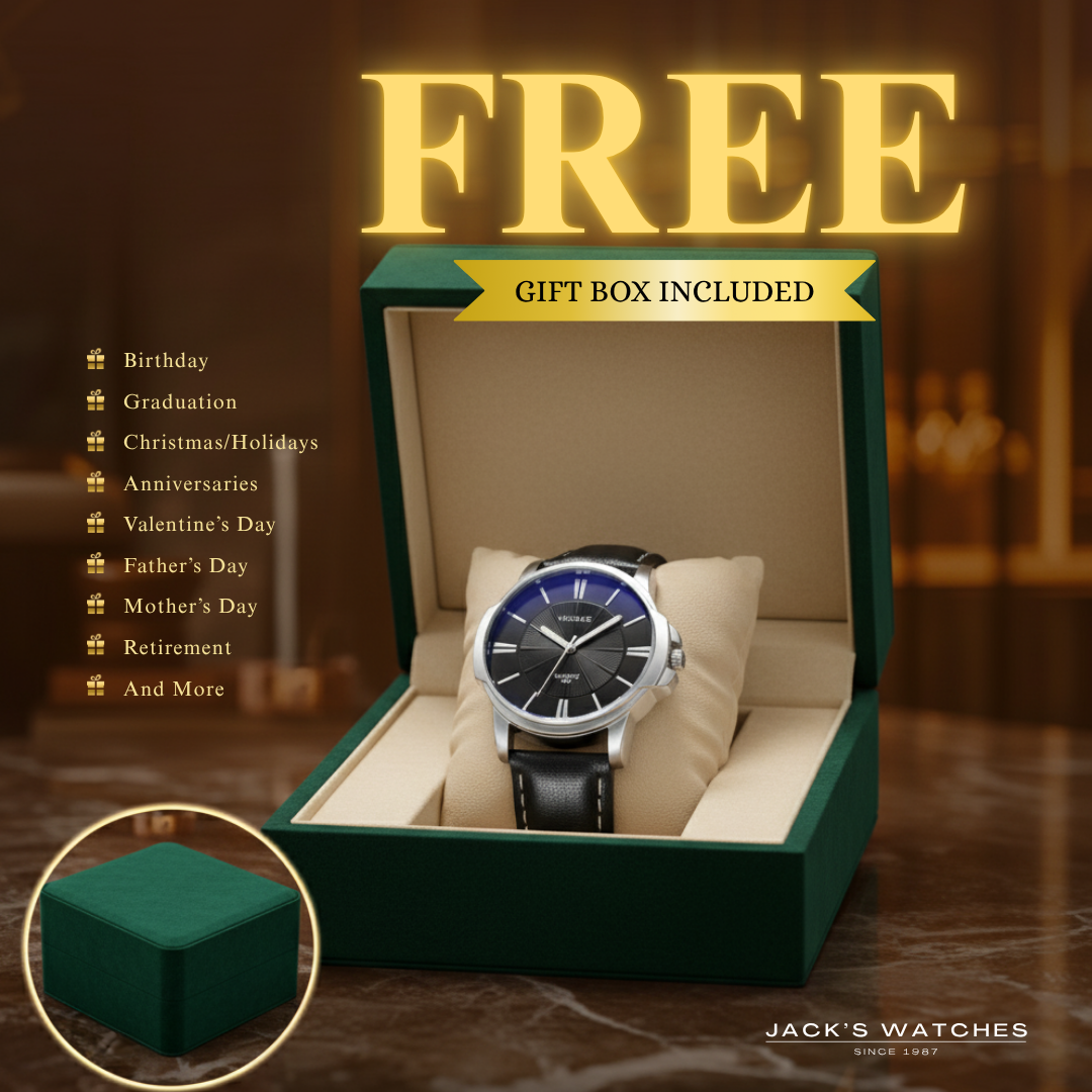 Luxury Blue Glass Leather Watch