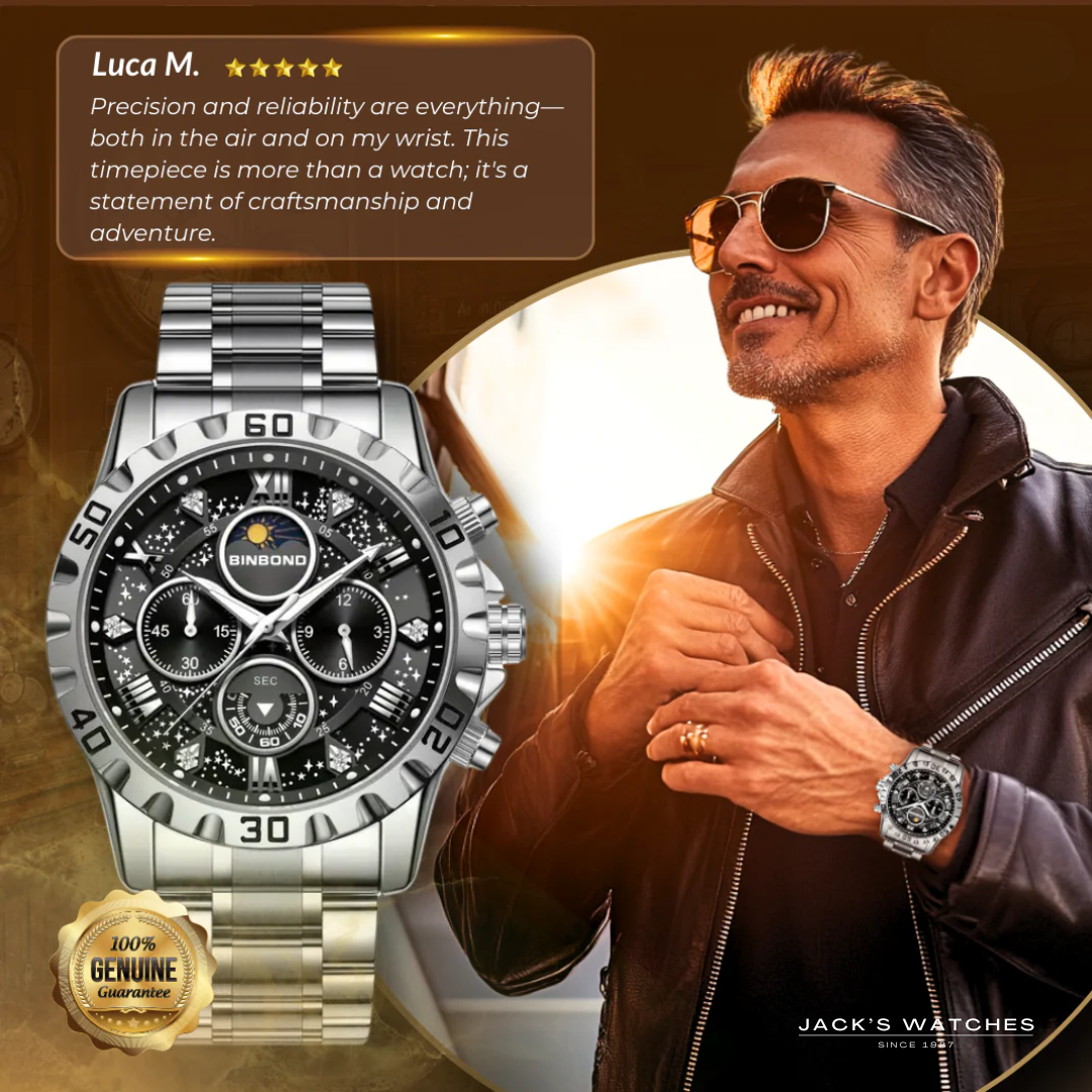 Luxury Chronograph Watch with Metal Band