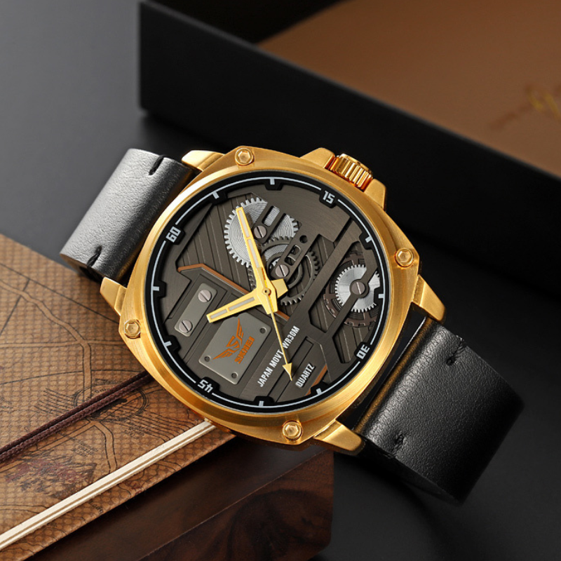 Quartz Leather Men's Watch