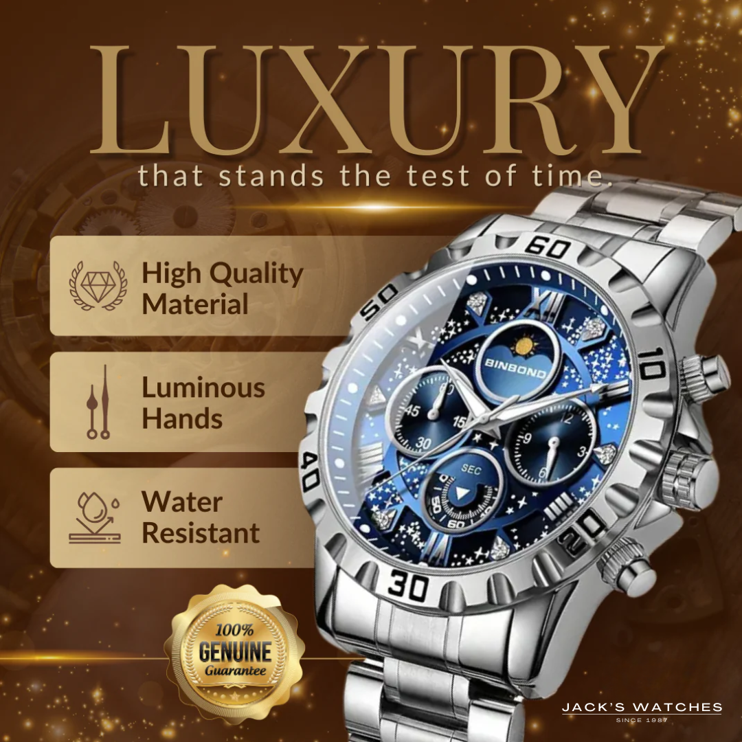 Luxury Chronograph Watch with Metal Band