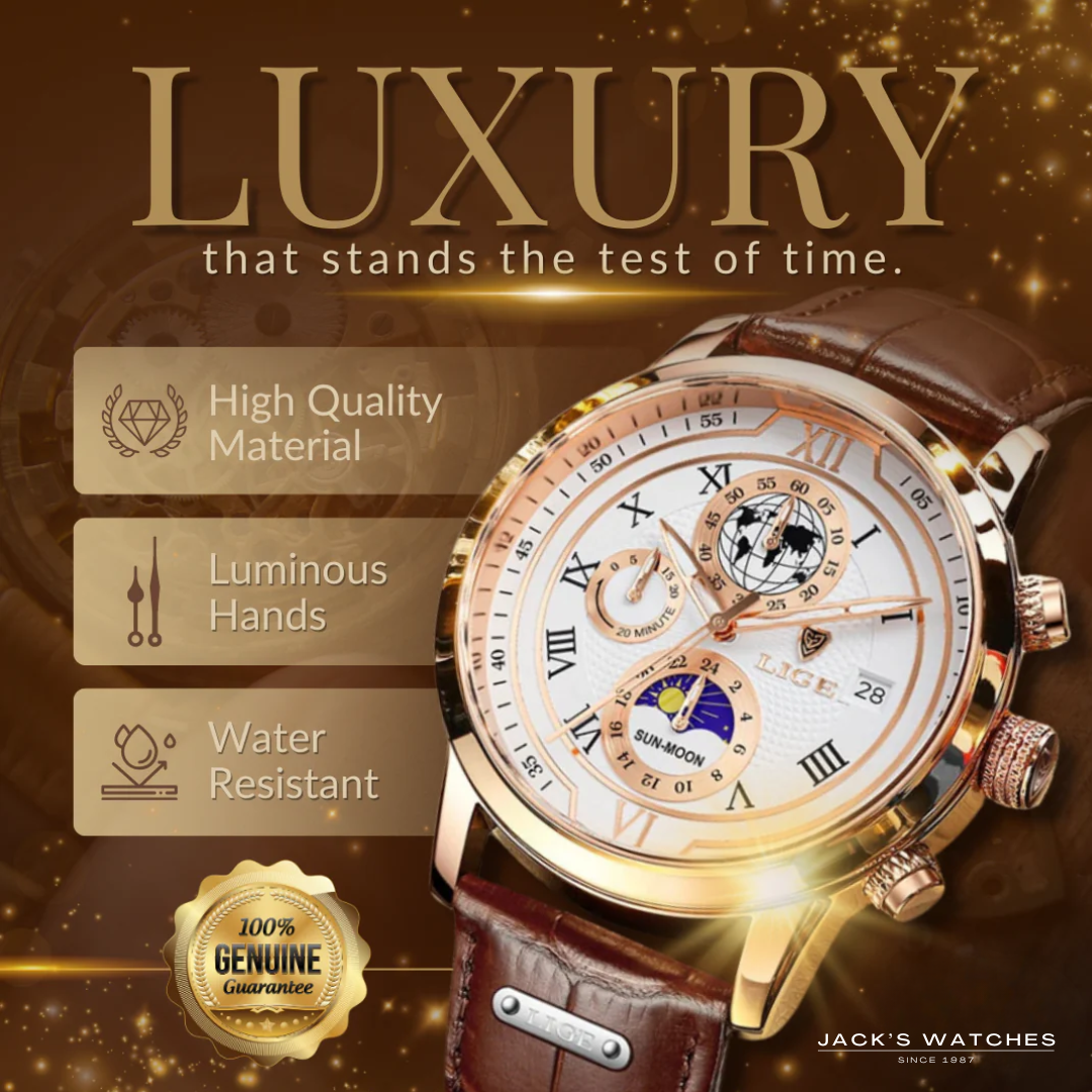 Premium Leather Band Chronograph Watch