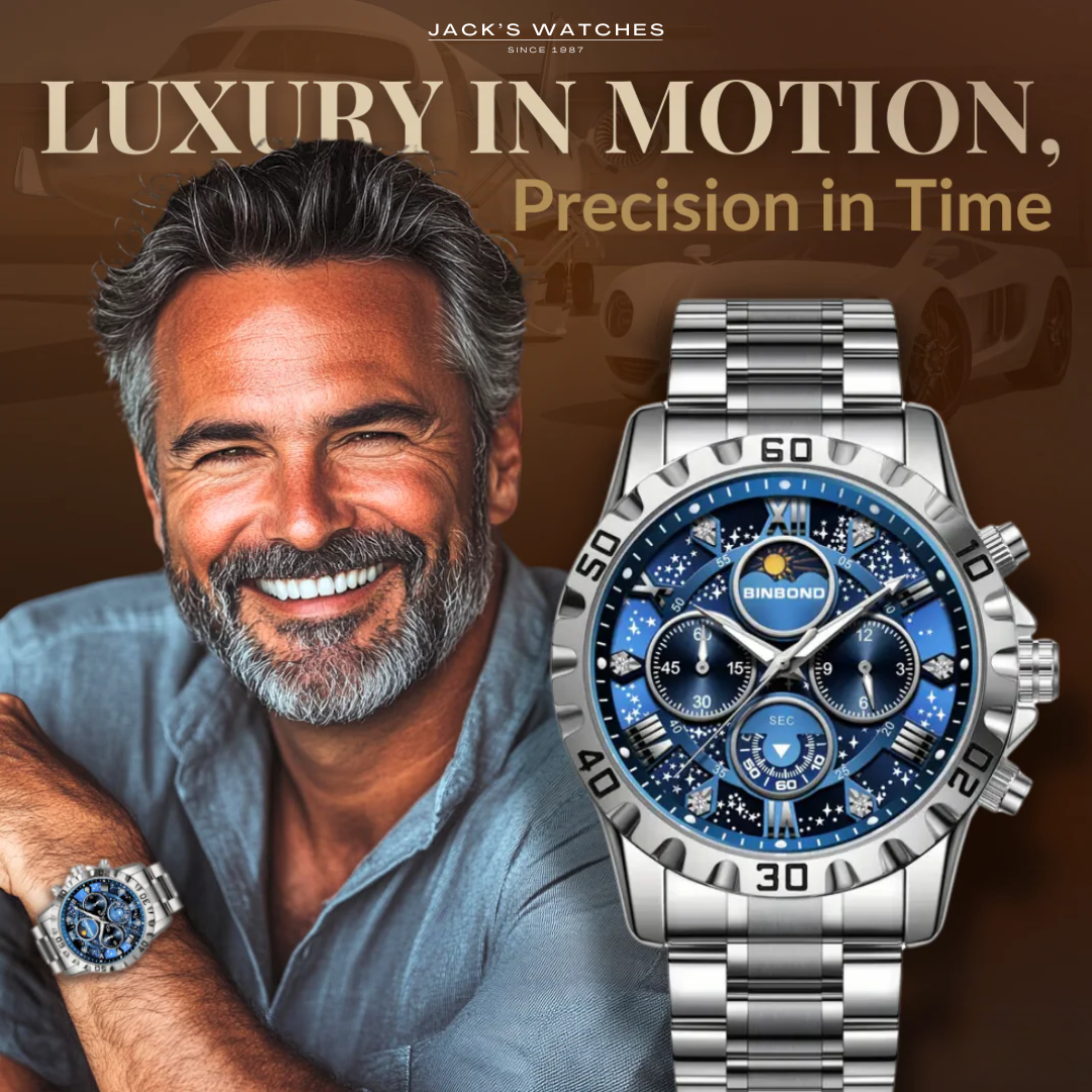 Luxury Chronograph Watch with Metal Band