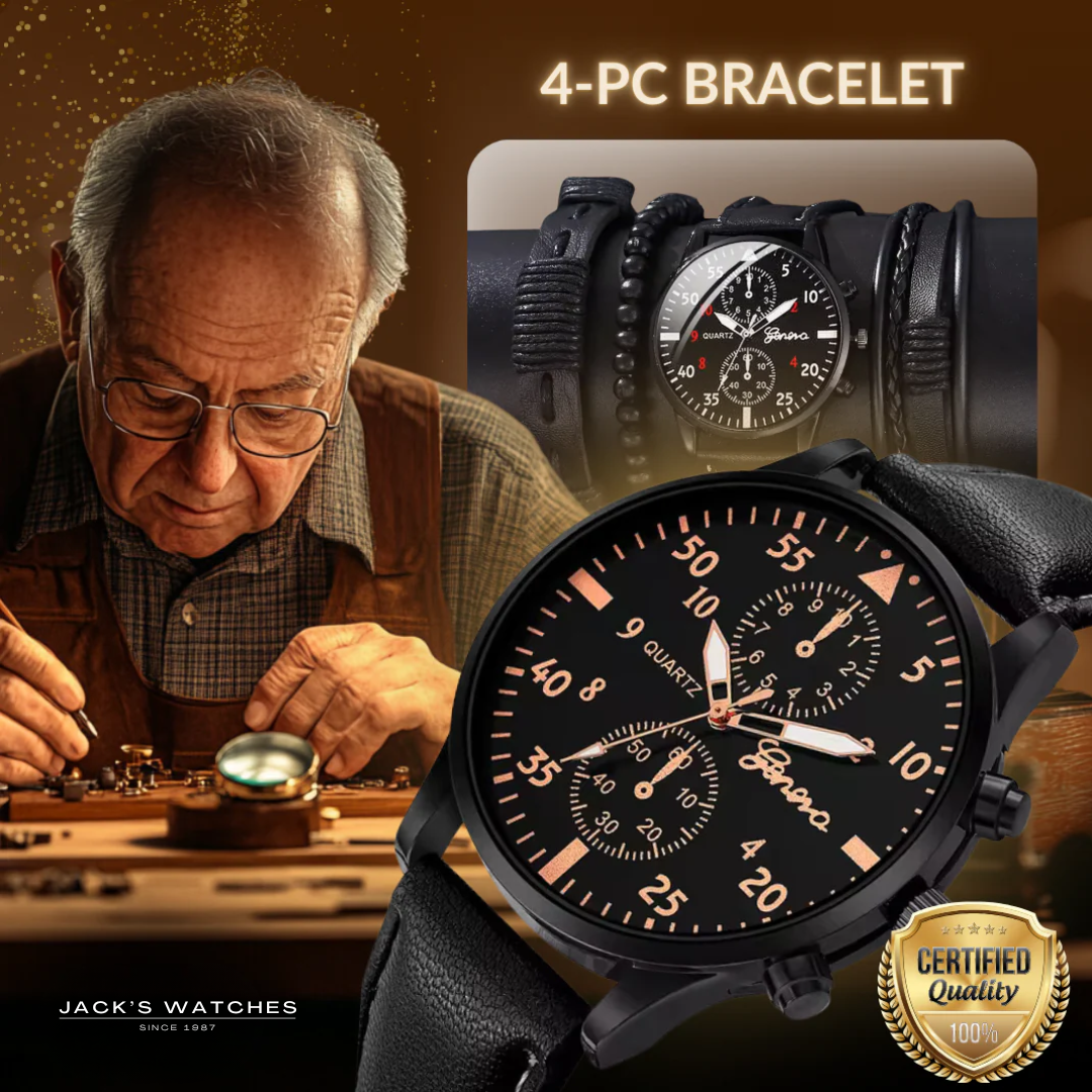 4-Piece Fashion Watch and Bracelet Set