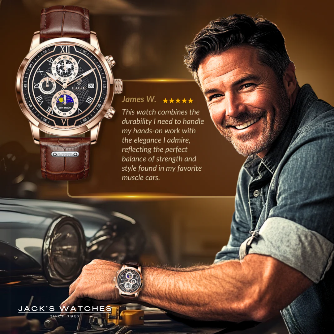 Premium Leather Band Chronograph Watch