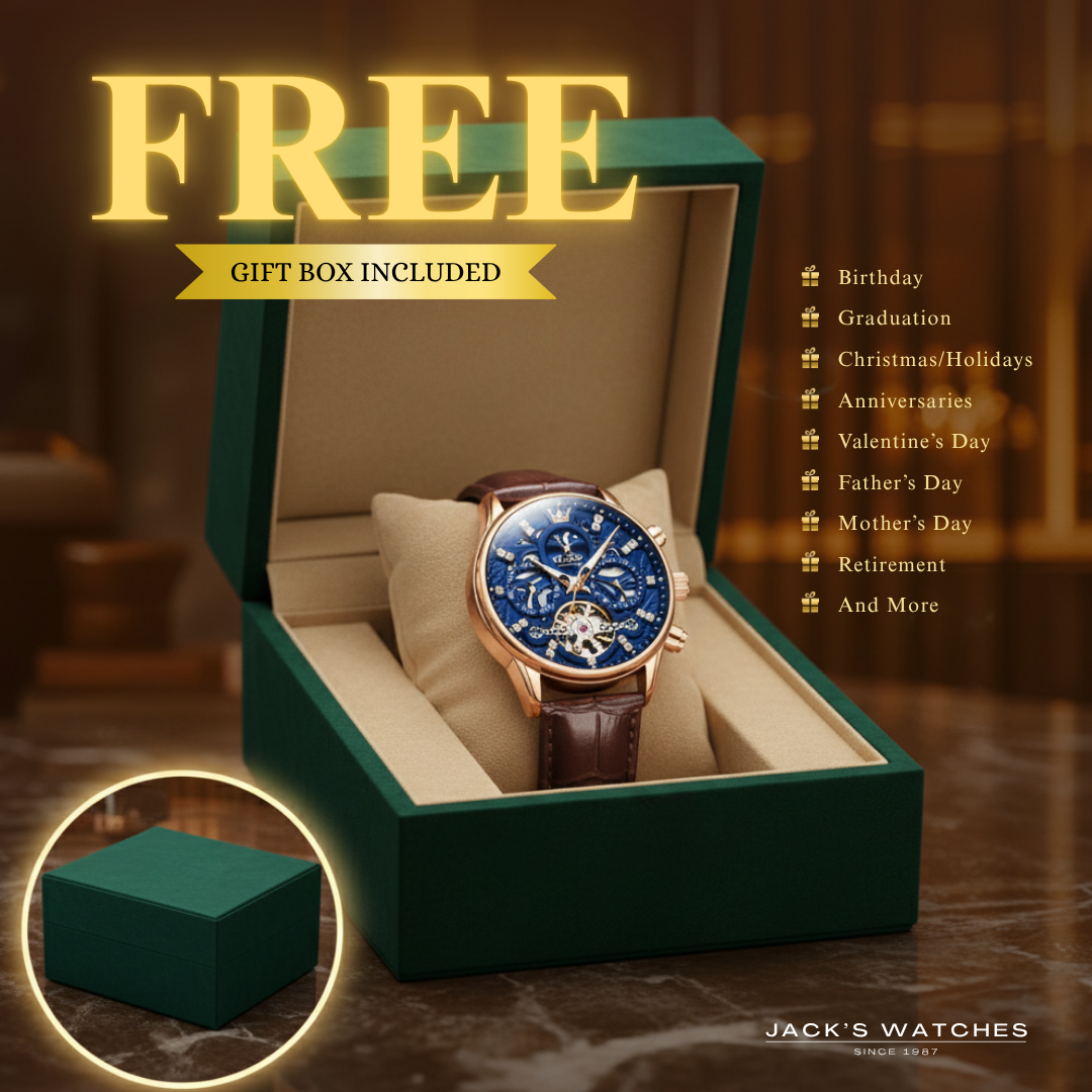 Mechanical Automatic Watch with Leather Band