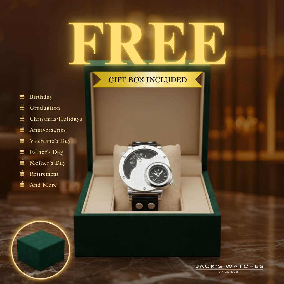 Multi-Time Zone Leather Band Watch