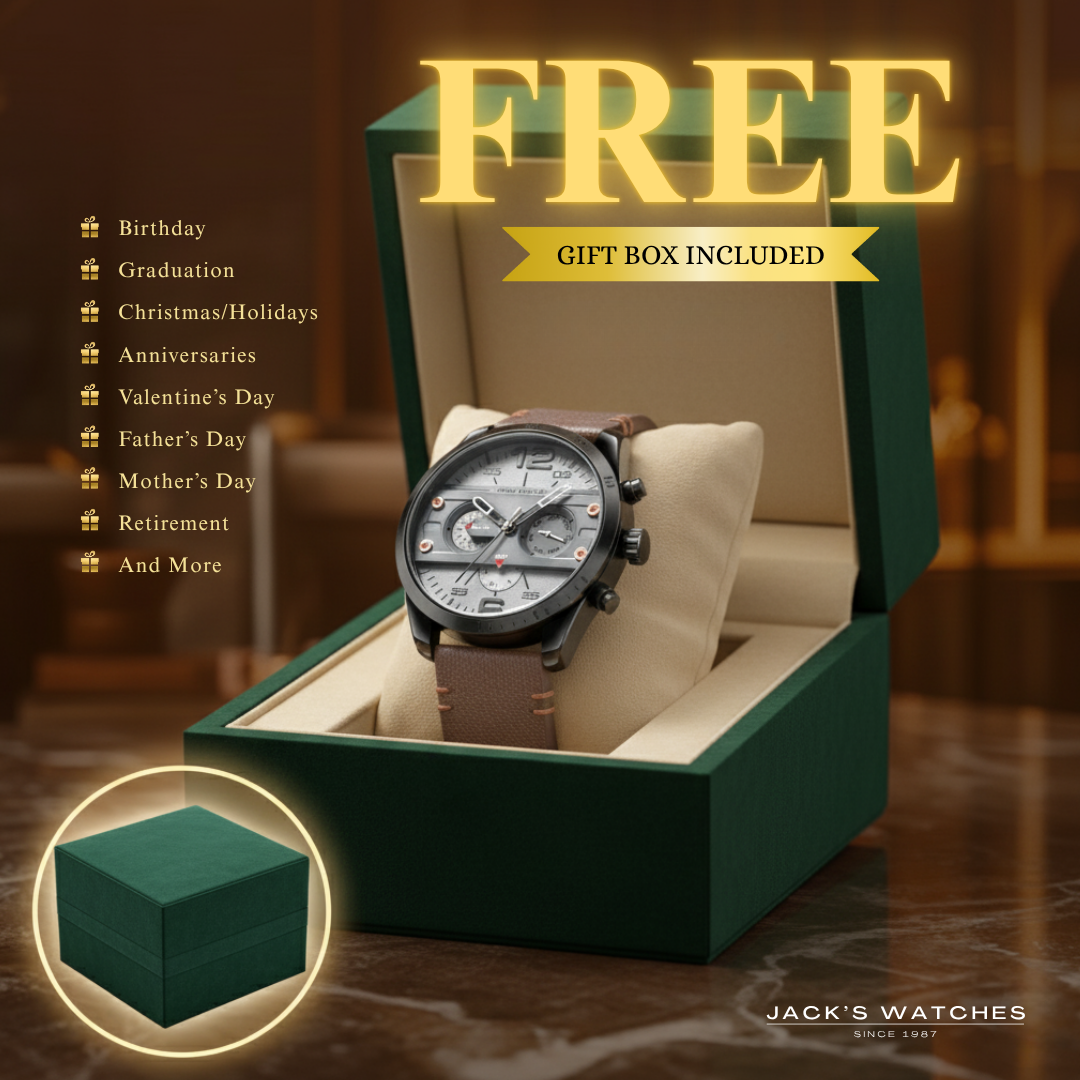 Luxury Leather Band Quartz Chronograph Sports Watch