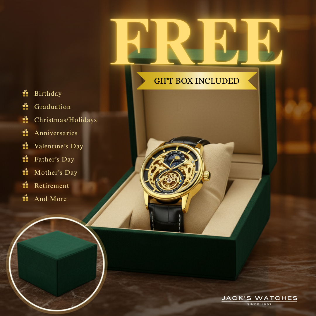 Moon Phase Skeleton Automatic Watch