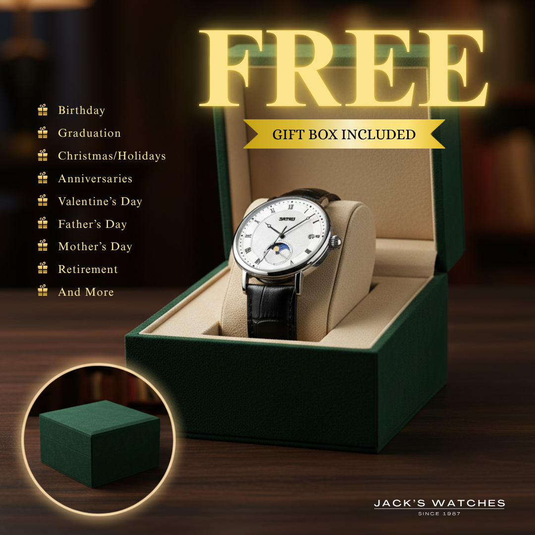 Stainless Steel Crystal Moon Phase Watch