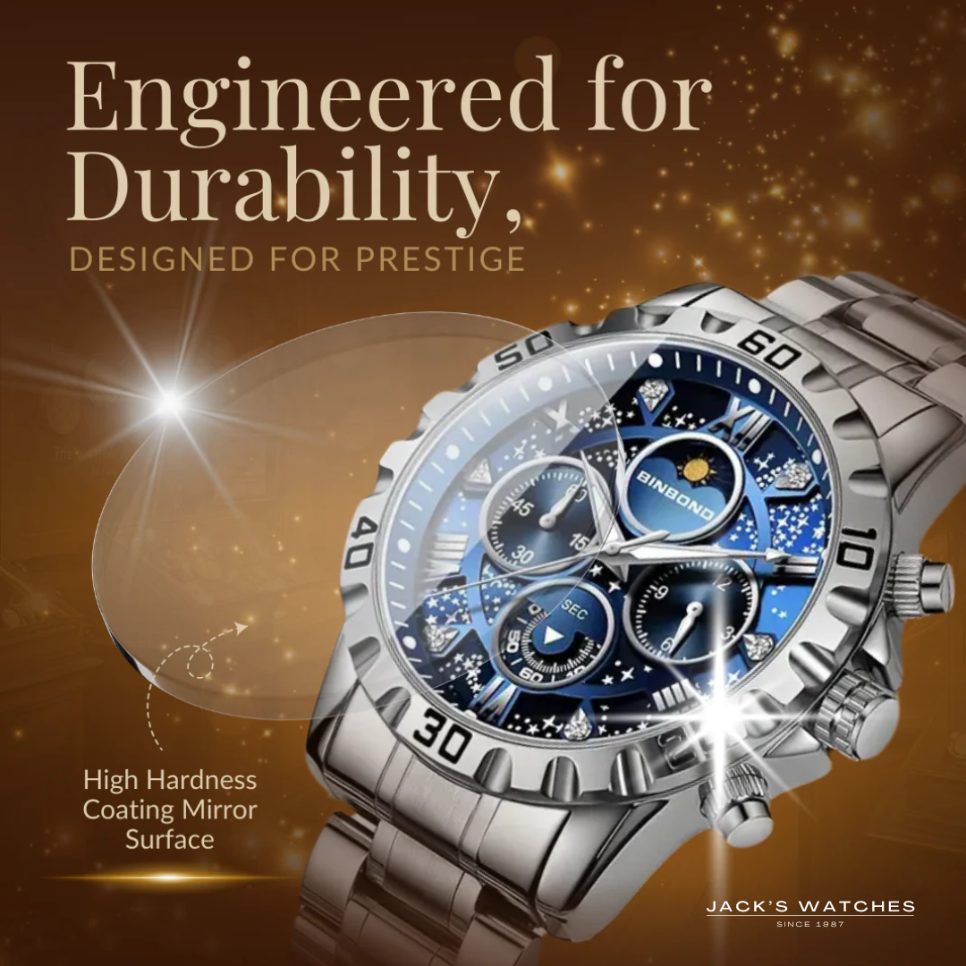 Luxury Chronograph Watch with Metal Band
