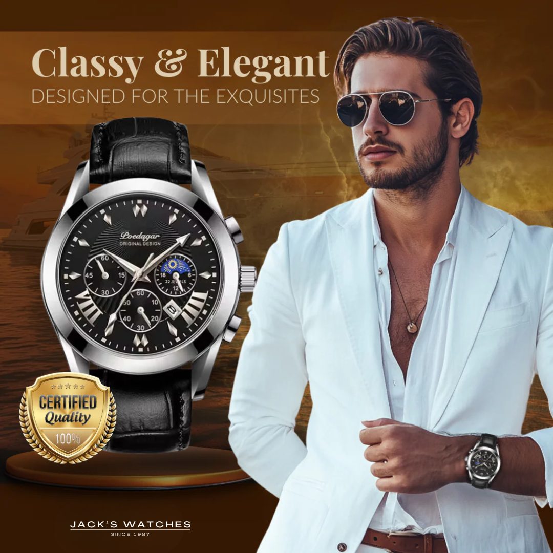 Sleek Leather Band Luxury Watch