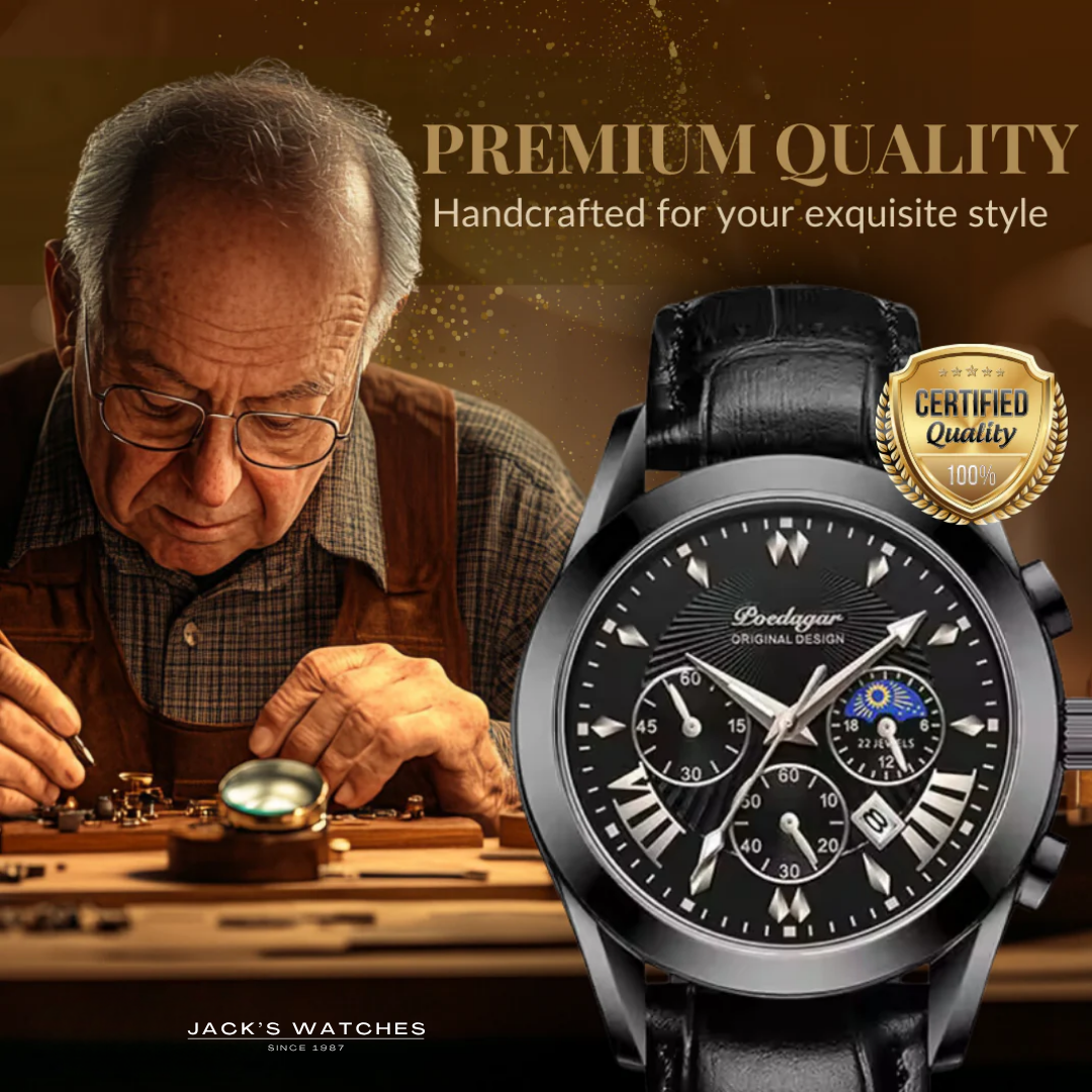 Sleek Leather Band Luxury Watch