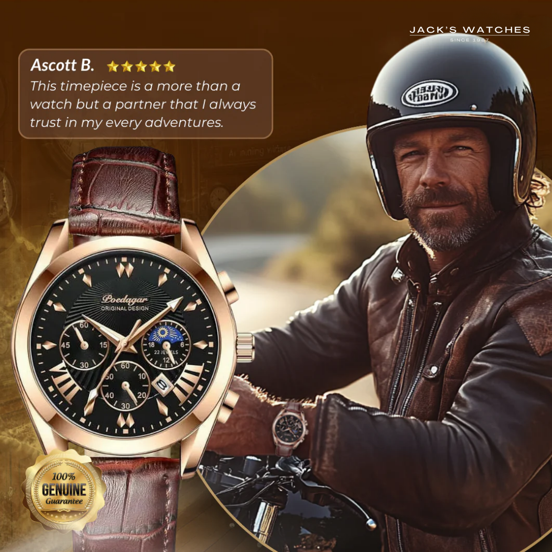 Sleek Leather Band Luxury Watch