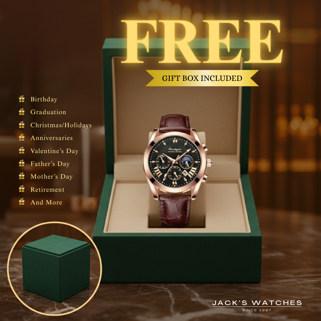 Sleek Leather Band Luxury Watch