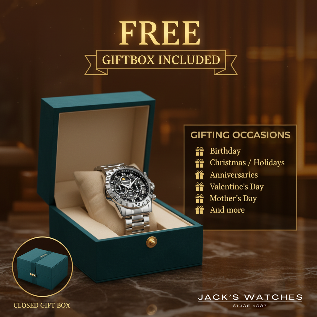 Luxury Chronograph Watch with Metal Band